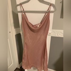 pink satin dress